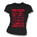 kit supervivencia survival zombie  Kit de Supervivencia para de equitación para niña diseño de apocalipsis Zombie Slim-fit T-Camiseta de Manga Corta