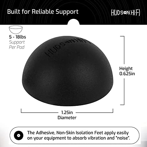 1.25" Platinum Silicone Hemisphere Bumper, Non-Skid Isolation Feet with Adhesive - 20 Duro - 4 Pack