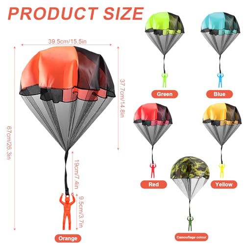 LTHERMELK Outdoor Spielzeug für Kinder - 6 Stück Fallschirmspringer Spielzeug Set für spannende Kindergeburtstag Spiele - Perfekte Mitbringsel für kleine Entdecker