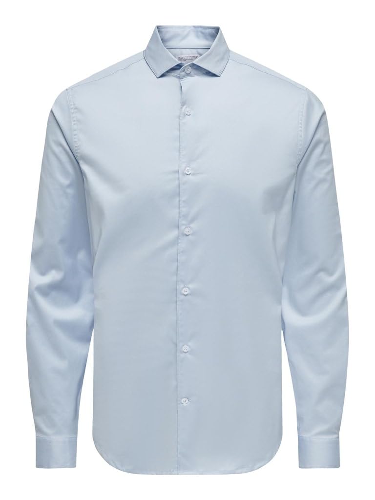 ONLY & SONS Men's Onsjordan Life Slim Twill LS Shirt Long Sleeve Shirt, Cashmere Blue, M