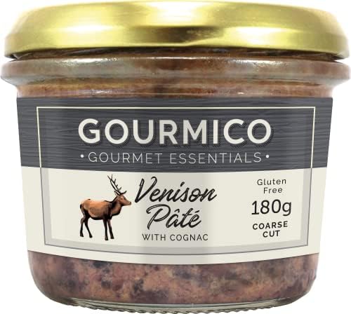 GOURMICO Chicken Liver Pâté with Cognac, An Ideal Condiment for Chutney's, Pickles, Fresh Bread & Savoury Biscuits or Paired with Cream Cheeses. Gluten Free, 180g Glass Jar