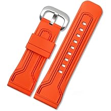 SKM WatchBands for Seven Friday Rubber Watch Strap Egler Waterproof Watch Band Sevenfriday P Series Yp3c/02 Color Orange-Steel, Size 28mm