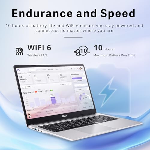 Image of acer Chromebook 315 15.6 inch FHD Laptop, 4GB LPDDR4 RAM, 1TB Storage(64GB eMMC & 1TB Docking Station Set), Intel Celeron N4500, Intel UHD Graphics, Numeric Keypad, HD Webcam, Silver, Chrome OS
