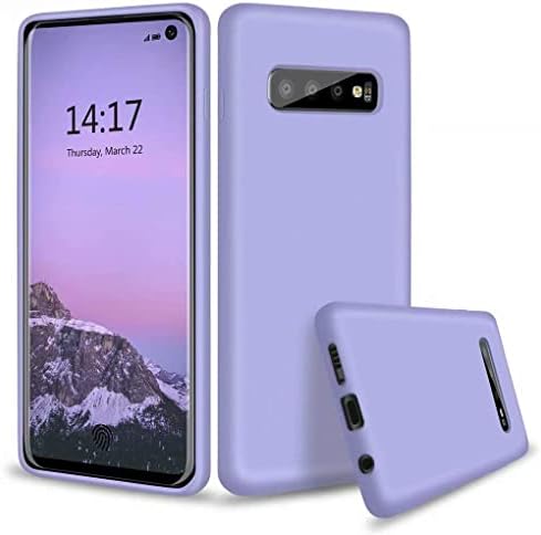 NiaCoCo Compatible with Huawei P Smart 2019/Honor 10 Lite Case Ultra Thin Shockproof Liquid Silicone Phone Case Soft Gel Microfiber Rubber Stripe Protector Case (Blue Purple)