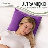NatureMark Poszewka na poduszkę z dżerseju, 2 sztuki, dla osób śpiących na boku, wiele rozmiarów i kolorów, Öko-Tex (80 x 80 cm, fioletowa)