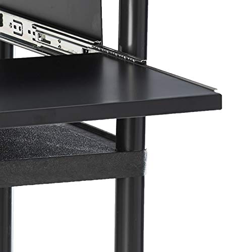 Offex 34" H Mobile Electric Audio Video Cart With 3 Shelves And Front Pullout Tray #TOP5