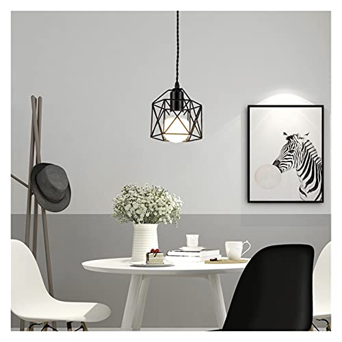 Pendentif LED moderne noir en fer minimaliste pour éclairage de table