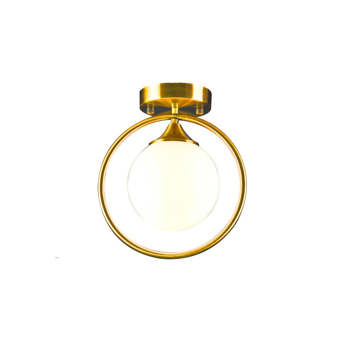 LANTANB Nordic Corridor Golden Ceiling Lamp Glass Lampshade Flat Lighting Creative Foyer Ceiling Lights Suitable for Balcony Cloakroom