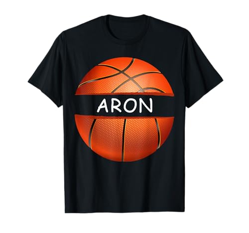 Novelty Personalized Name Aron Sports Basketball T-Shirt