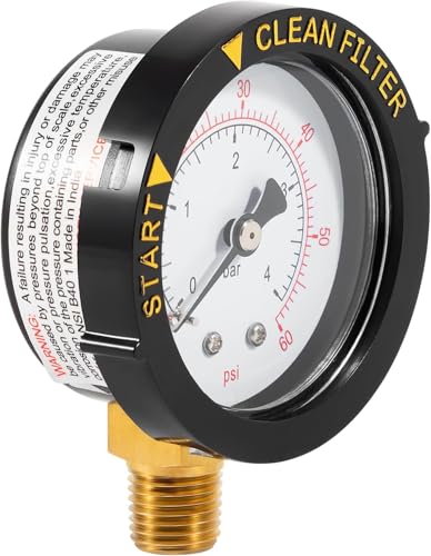 Luftablassventil mit Manometer für Poolfilter – Ersatzkompatibel zu 98209800 & 190058 – Passend für Clean & Clear, Warrior, FNS, Predator – Hochleistungs-Druckentlastungsventil inkl. Dichtungen & Tefl