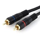 mit vergoldeten Kontakten deleyCON 0,2m Cinch Kabel Stereo Audio RCA Kabel 2X Cinch Stecker zu 2X Cinch Stecker HiFi-Anlage HiFi-Receiver Heimkino Blu-Ray Player - Schwarz