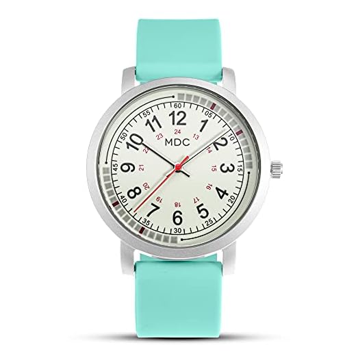 Medical Watches for Nurses Second Hand Watch for Nursing for Women Glow in The Dark Luminous Analog EMT Wristwatch Waterproof with Teal Silicone Band by MDC