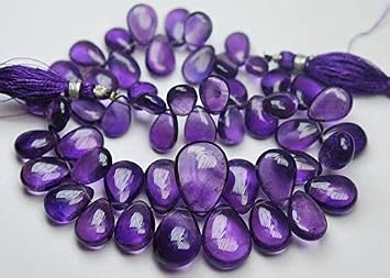 LKBEADS 9 Inch Strand,Superb,Finest Quality,Purple Amethyst Smooth Pear Shape Briolettes,10-17mm Code-HIGH-53853