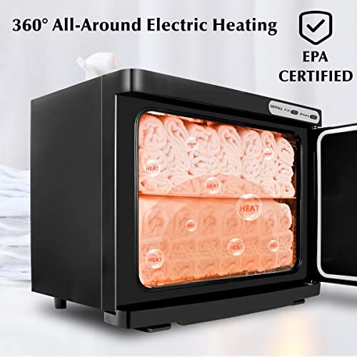 Depfall Hot Towel Warmer, Professional 23L Large Capacity Hot Towel Cabinet, 2-In-1 Spa Towel Warmers For Facials, Barber, Salon, Esthetician, Upgrade Fast Heating Aluminum Interior, Black #TOP4