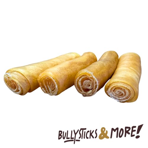 Image of BULLYSTICKS & MORE 6 Inch Beef Collagen Rolls for Dogs (Extra Thick - 4 Count) - Bones for Dogs - Dog Parents Choice - No Hide Beef Cheek Rolls