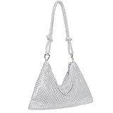 KARFRI Rhinestone Purse Sparkly Bag: Silver Glitter Purse for Prom Cocktail - Bling Bags