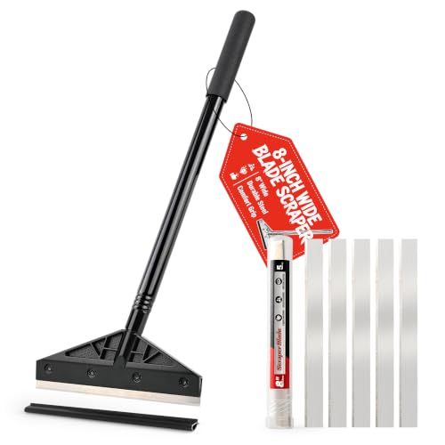 Image of Gomake 8 '' Razor Blade Scraper Tool with 5PCS Razor Blades for Glass Clean,Paint,Old Label,Decal Sticker,Adhesive Remover,Flooring Removal Razor Blade Scraper(Short Handle Scraper With Blades)