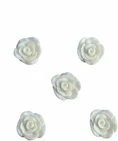 Kit 50 Sabonetes Decorativos Rosa em Glicerina Perfumados Essência Mamãe Bebê Lembrancinhas para Aniversário, Batizado, Chá de Bebê e Eventos - Branco
