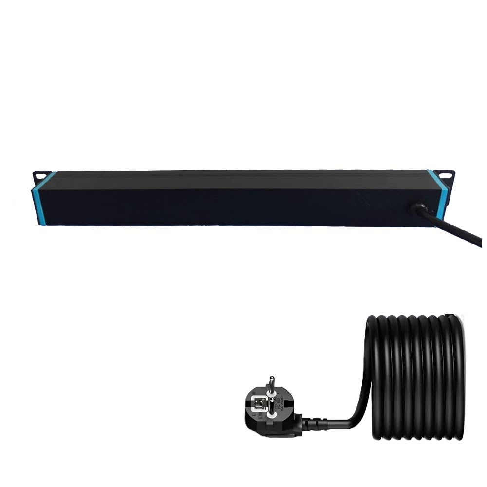 Infitronic - INSV1014-19 pouces 1HE 7 prises Bloc de courant avec voltage et ampèremètre numérique