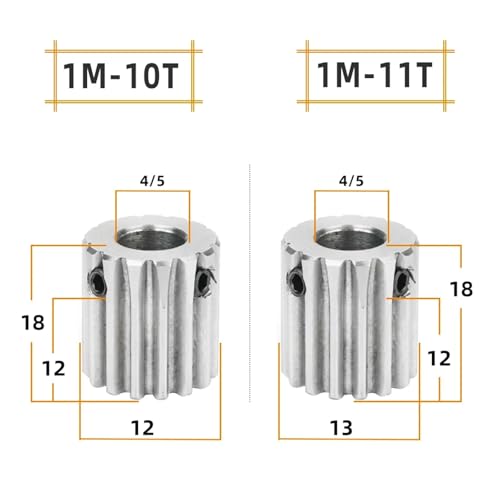 Engranaje de acero inoxidable 304 de módulo 1M con 14 dientes y eje de 6 mm 2