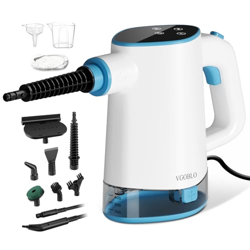 Handheld Steam Cleaner for Home, Pressurized 15s Instant Heat Steam Cleaner, 500ml Removable Water Tank & Self-Clean, Portable Multi-Surface Steamer for Cleaning, Kitchen, Bathroom, Car, Flo