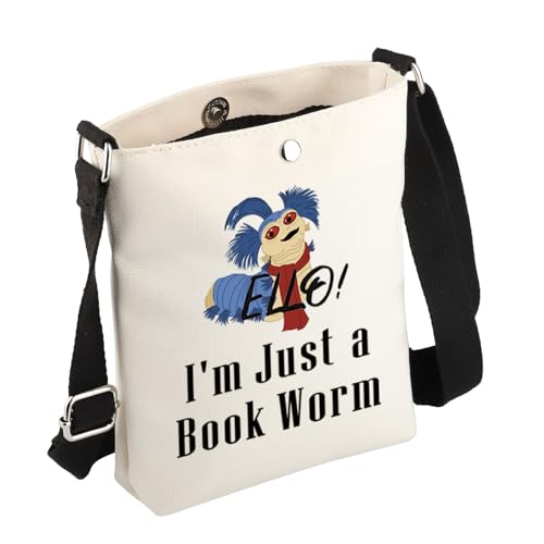 FEELMEM Movie Merchandise Gift Crossbody Bag I'm Just a Book Worm Quote Crossbody Purse Book Covers Movie Fans Gifts