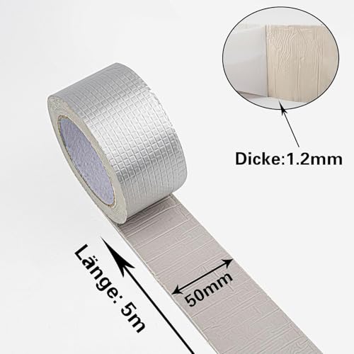 Image of Adhesive Waterproof tape (2 Inch (5CM*5M) | Super Strong Permanent Repair Roof | Water Leakage Solution Rubber Tape | surface Crack Window Sill Gap Boat Sealing Tank Leak