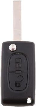 Car Key Case Fob with ID46 Chip 433MHz HU83 Blade for Peugeot 107 207 307 407 308 408 - Complete Unit Ready to Program - Replacement Car Smart Key Fob