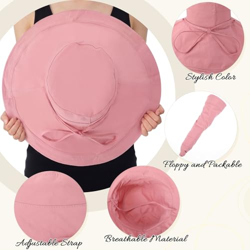 Sombrero de ala ancha reversible para mujer 6 pzas miniatura 4