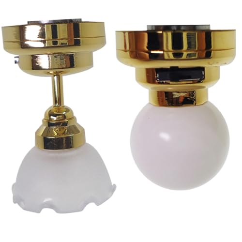 Plafonnier miniature 1/12 LED autonome à piles avec interrupteur