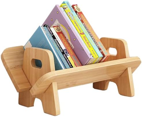Wood Bookcase in Living Room/Home/Office, Desktop Book Shelf Organizer Bookshelv