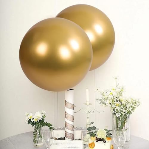 Image of Wanna Party Large Golden Giant 36 Inch Balloon /Jumbo Gold Balloon /Big Round Party Balloon for Birthday, Wedding, Baby Shower, Anniversary, Celebration and Event Decoration