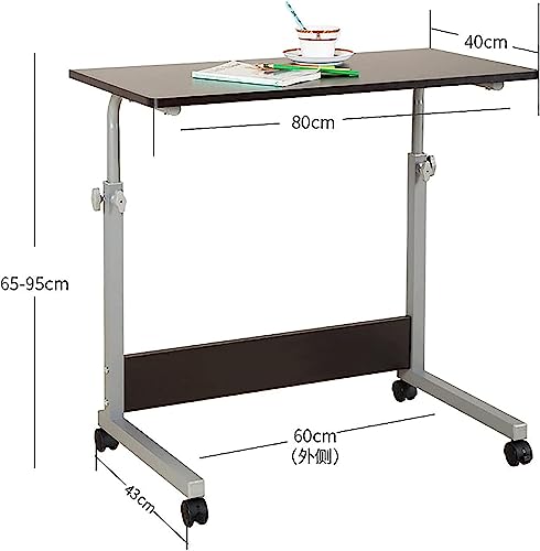 Table de lit réglable en hauteur avec roulettes et support en acier robuste - 4