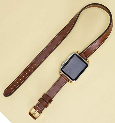 Handmade Ultra Slim Leather Compatible Apple Watch Bands For Women - Double Tour And Quick Release Design #TOP3