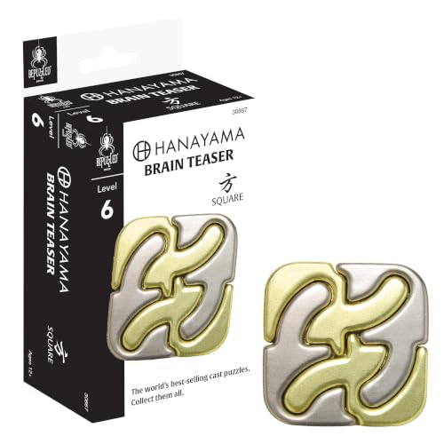 Image of BePuzzled | Square Hanayama Metal Brainteaser Puzzle Mensa Rated Level 6, for Ages 12 and Up