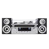 GPO Premium PR100/200 Reproductor de Discos Equipo de música transmisor/Receptor Bluetooth, CD, Amplificador, Radio Dab+ y Altavoces Integrados