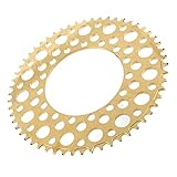 MasYosh Plato de Bicicleta Plegable, Plato de Aleación de Aluminio 56T 7075 de una Sola Velocidad con Diseño de Dientes Estrechos y Anchos para Bicicleta de Carretera BMX (Oro)