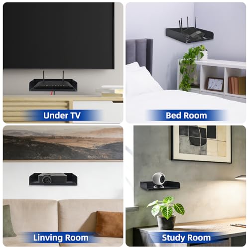 Patioer Metal Floating Shelf 9" x 6.9" Modern Wall Mounted Shelf for TV Components Router Game Console DVD Player by Patioer - Used condition - Image 6