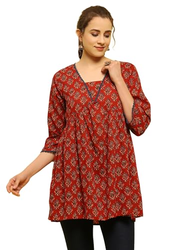 Image of Shree Women Liva (Rayon) White Floral Print Kurta
