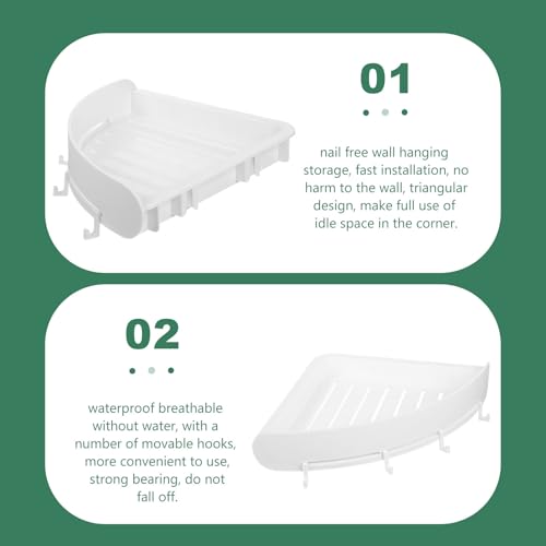Soporte triangular de alta capacidad de carga para organizar esquinas de baño 7