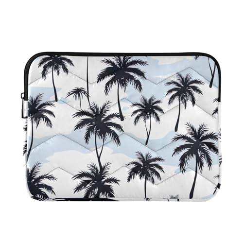 Funda para portátil 13-14 pulgadas azul con palmeras