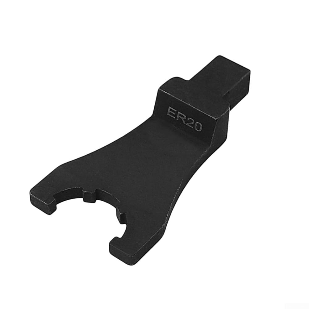 ER16 Clé à molette pour fraiseuses CNC, clé à crochet en acier allié avec interface de 14 mm x 18 mm, outil haute résistance pour mandrins à pince ER16/ER20/ER25, noir (ER20)