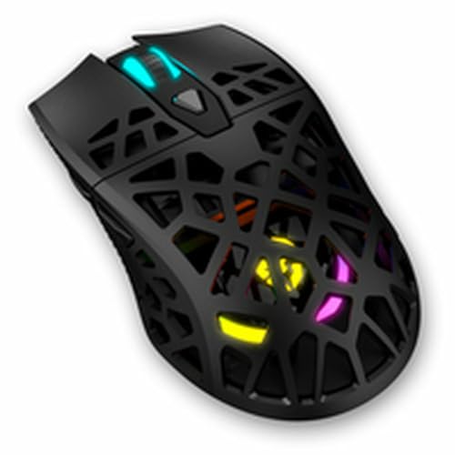 Gaming - Mouse RGB, corpo con pannelli leggeri e robusti, sensore ottico, 6 livelli, 1200 DPI, software programmabile, nero - Mouse gaming