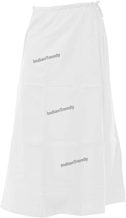 Indian Trendy Saree Petticoat 100% Cotton Stitched Adjustable Waist Sari Underskirt Lining Skirt
