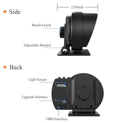 A500 OBD2 Car Head-Up Display HUD Smart Car Turbo RPM Water & Oil temp Gauge Digital Odometer Over S