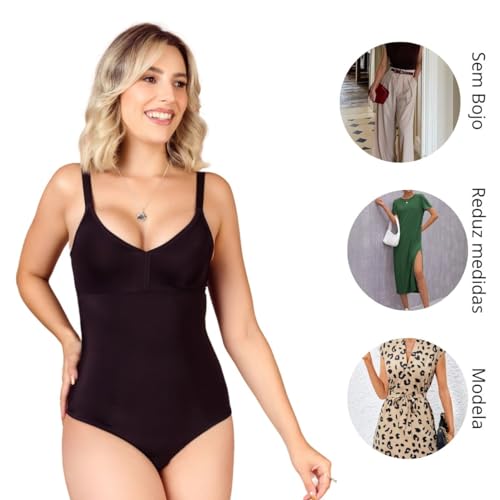 Cinta Body Modelador Compressão Redutor de Medidas sem Bojo Preto M