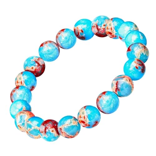 Conscious Items Empath’s Shield Gemstone Bracelet, Aqua Terra Jasper Crystal Bracelet for Calm, Boundaries & Balance, Natural Jasper Stone Beaded Bracelets for Caregivers & Empaths