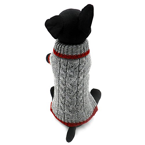 YLucky Cable Knit Dog Sweater for Small to Medium Sized Dogs (L)