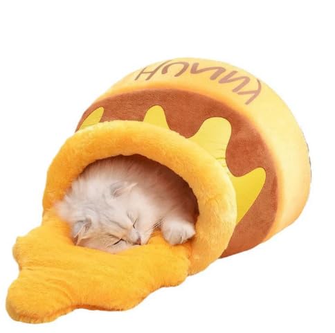Rosoy犬 ペットドーム ペットハウス ハチミツ壺 ベッド 猫 洗える 半密閉式 遊び場 滑り止め 暖かい おしゃれ 可愛い ペット犬 取り外し可能 フワフワ 変形しにくい 安定した 多機能 噛み耐え