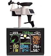 Sainlogic Funkwetterstation mit Außensensor, 8-in-1 Funkwetterstation mit Wettervorhersage, Tempe...